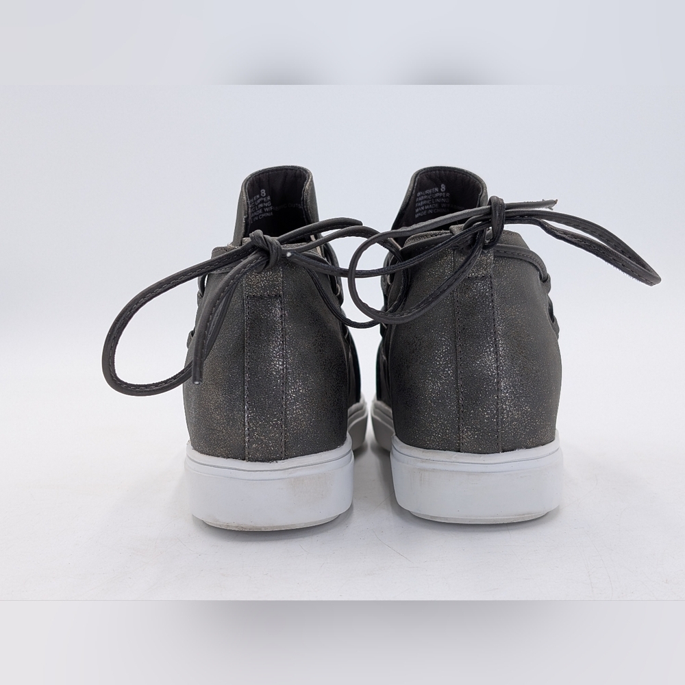 Yellow Box Maureen Size 8M Metallic Grey High-Top Sneakers Cushioned Memory Foam - Picture 13 of 16